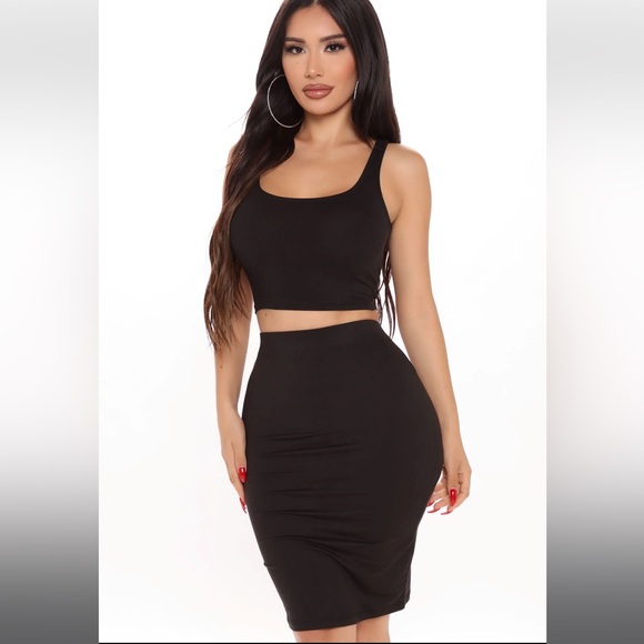 New without tags, fashion nova black matching midi skirt set, size small! - Picture 3 of 6